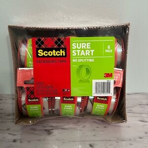 NEW Scotch Sure Start Packaging Tape 6-Pack Shipping & Packing Tape